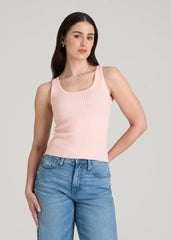 American Tall Sale | Boucle Knit Tank for Tall Women in Barely Pink