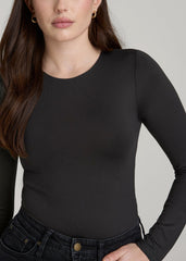 American Tall Online | Long Sleeve Bodysuit for Tall Women in Black