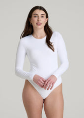 American Tall Discount | Long Sleeve Bodysuit for Tall Women in Bright White