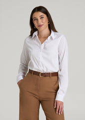 American Tall For Sale | Slim Fit Button Up Shirt for Tall Women in White
