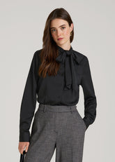 American Tall Online | Satin Blouse With Bow for Tall Women in Black