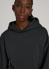 American Tall Sale | Garment Dyed Hoodie for Tall Women in Washed Black