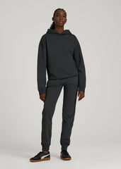 American Tall Sale | Garment Dyed Hoodie for Tall Women in Washed Black