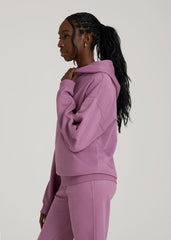 American Tall Discount | Garment Dyed Hoodie for Tall Women in Argyle Purple