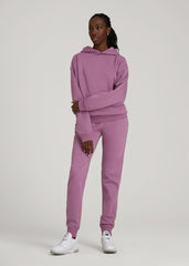American Tall Discount | Garment Dyed Hoodie for Tall Women in Argyle Purple