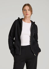American Tall For Sale | Wearever Fleece Full-Zip Hoodie for Tall Women in Black
