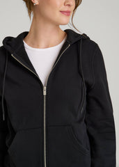 American Tall For Sale | Wearever Fleece Full-Zip Hoodie for Tall Women in Black