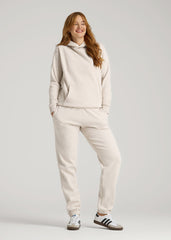 American Tall Discount | Wearever Fleece Relaxed Fit Hoodie for Tall Women in Oatmeal Mix