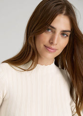 American Tall Online | Mock Neck Sweater Bodysuit for Tall Women in Warm Ecru