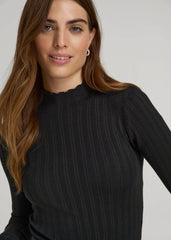 American Tall Sale | Mock Neck Sweater Bodysuit for Tall Women in Black