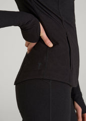 American Tall For Sale | Ultra Soft Athletic Zip Up Jacket for Tall Women in Black Mix