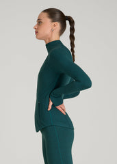 American Tall Online Shop | Ultra Soft Athletic Zip Up Jacket for Tall Women in Deep Teal Mix
