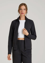 American Tall Online | Front Zip Commuter Jacket for Tall Women in Black