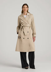 American Tall Sale | Relaxed Trench Coat for Tall Women in Light Khaki