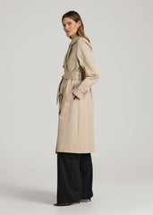 American Tall Sale | Relaxed Trench Coat for Tall Women in Light Khaki