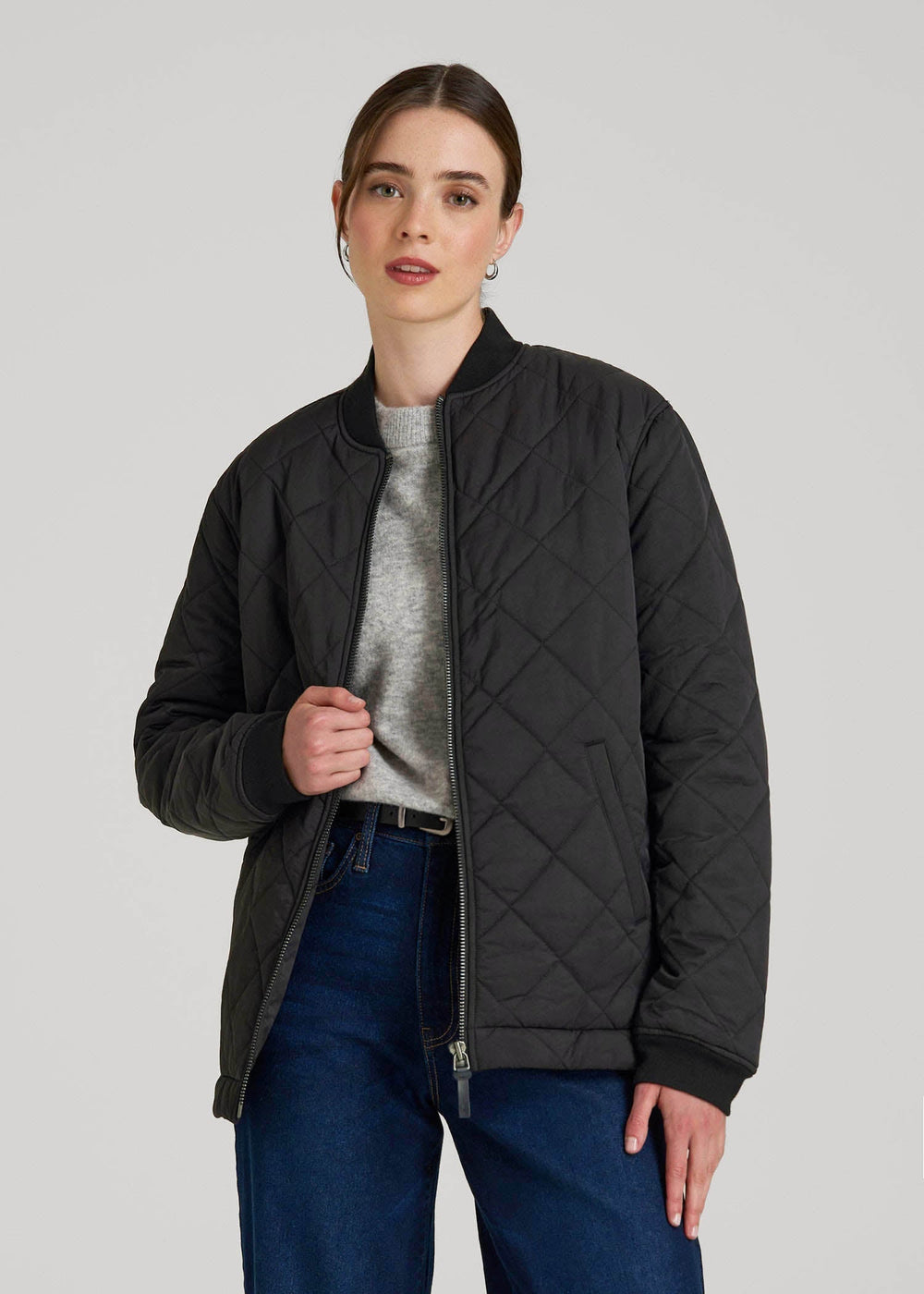 American Tall Outlet | Quilted Jacket for Tall Women in Black