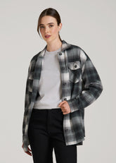 American Tall Online Shop | Flannel Shacket for Tall Women in Balsam Green Plaid