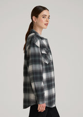 American Tall Online Shop | Flannel Shacket for Tall Women in Balsam Green Plaid