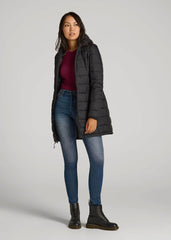 American Tall Sale | Packable Puffer Jacket for Tall Women in Black