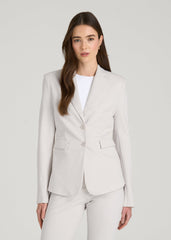 American Tall Discount | Freedom Flex Two-Button Slim-Fit Blazer for Tall Women in White Sand