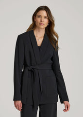 American Tall For Sale | Crepe Wrap Blazer for Tall Women in Black