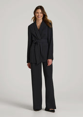 American Tall For Sale | Crepe Wrap Blazer for Tall Women in Black