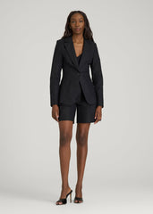 American Tall Online Shop | Slim Fit Linen Blend Blazer for Tall Women in Black
