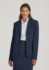 American Tall Online | Freedom Flex Two-Button Slim-Fit Blazer for Tall Women in Navy