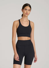 American Tall Sale | Balance Crisscross Sports Bra for Tall Women in Black