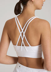 American Tall Outlet | Balance Crisscross Sports Bra for Tall Women in Bright White