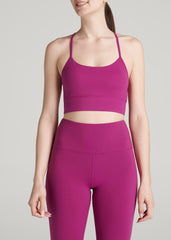 American Tall For Sale | Racerback Sports Bra for Tall Women in Pink Orchid
