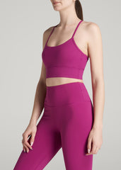 American Tall For Sale | Racerback Sports Bra for Tall Women in Pink Orchid