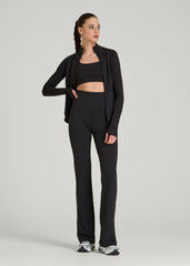 American Tall Online | Ultra Soft High Rise Flare Yoga Pants for Tall Women in Black Mix