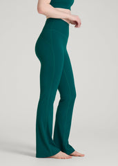 American Tall Discount | Balance Flare Yoga Pants for Tall Women in Deep Teal