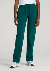 American Tall Sale | Wearever Fleece Open-Bottom Sweatpants for Tall Women in Deep Teal