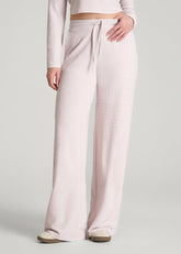 American Tall Online Shop | Mid Rise Waffle Wide Leg Pant for Tall Women in Grey Lilac