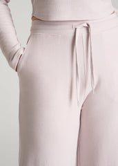 American Tall Online Shop | Mid Rise Waffle Wide Leg Pant for Tall Women in Grey Lilac