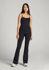 American Tall Online | Spaghetti Strap Flare Jumpsuit for Tall Women in Black