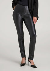 American Tall Outlet | True Touch Leather Leggings for Tall Women in Black