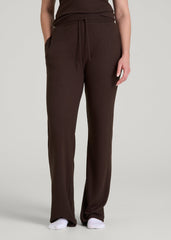 American Tall Online | Open-Bottom Waffle Lounge Pants for Tall Women in Espresso