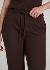 American Tall Online | Open-Bottom Waffle Lounge Pants for Tall Women in Espresso