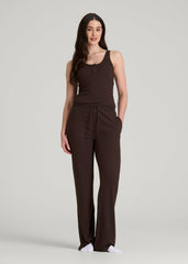 American Tall Online | Open-Bottom Waffle Lounge Pants for Tall Women in Espresso