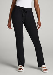 American Tall Online Shop | Open-Bottom Cozy PJ Lounge Pants for Tall Women in Black