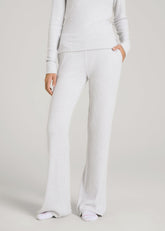 American Tall Sale | Women's Ribbed Flare Lounge Pants for Tall Women in Fog Grey Mix
