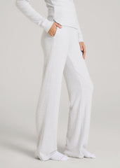 American Tall Sale | Women's Ribbed Flare Lounge Pants for Tall Women in Fog Grey Mix