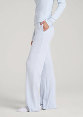 American Tall Sale | Women's Ribbed Flare Lounge Pants for Tall Women in Bluebird Mix