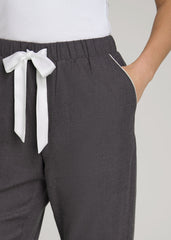 American Tall Online | Open-Bottom Flannel Pajama Pants for Tall Women in Charcoal Flannel