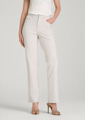 American Tall For Sale | Soft Flex Ponte Straight Leg Pants for Tall Women in White Sand
