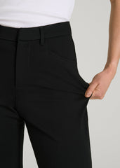 American Tall Discount | Soft Flex Ponte Straight Leg Pants for Tall Women in Black
