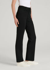 American Tall Discount | Soft Flex Ponte Straight Leg Pants for Tall Women in Black